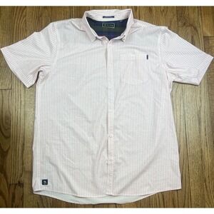 William Murray Pink Golf Shirt Button Down Short Sleeve Beer Print Men's Sz XL